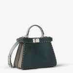 FENDI Peekaboo ISeeU Small Multicolor sage Selleria bag with 556 hand-sewn topstitches - Image 4